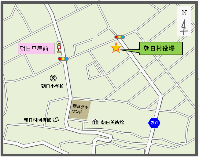 朝日村役場へのアクセスマップ2